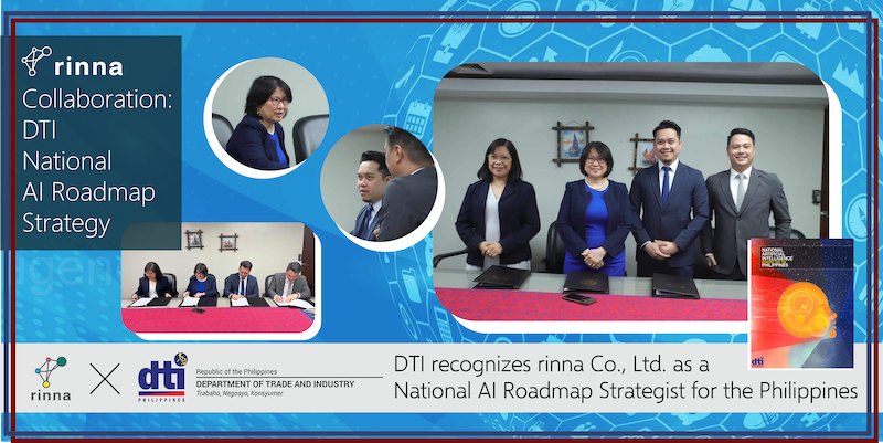 Department of Trade and Industry (DTI) Philippines recognizes rinna as a National AI Roadmap Strategist